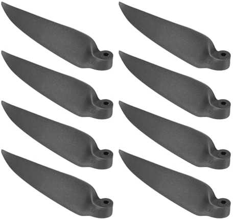 MECCANIXITY RC Glider Propeller Replacement Prop Blades, 7x3 Inch RC Folding Propeller Nylon Blades Parts for Spinner D28-D48mm Glider Airplane Prop Replacement(Black, 4 Pairs)