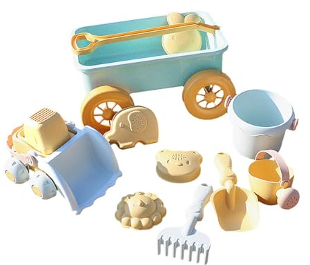 QUXVUIS Kreatives Strandspielset mit Sandspielzeug bietet Kleinkindern spannende Lernerlebnisse im Freien. Kinder Schubkarre, Strand mit Wasserkanister, Kipplaster