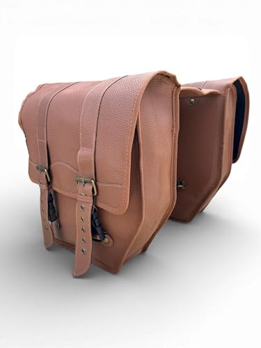 MADICKS Coppia Borse Posteriori Bicicletta Vinilpelle Marrone · Stile Vintage Classico · Borse Portapacchi Robuste e Resistenti · Ideali per City Bike, Bici Retrò e Passeggio