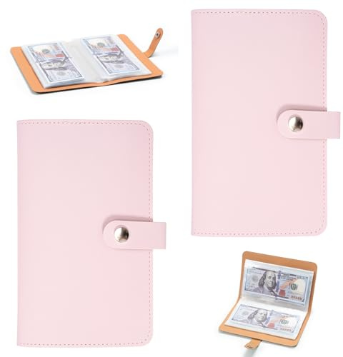 Zouwel 2Pack 100Envelopes Money Saving Challenge Wallet with Binder (Pink) | Saving Notebook, Budget Cash Organiser, Savings Challenge Book, Home & Office Use, For Couples