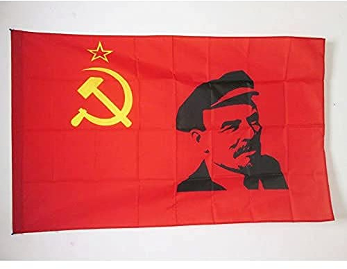 AZ FLAG Flagge Sowjetunion UDSSR mit Lenine 150x90 cm Hohlsaum | Für innen und außen Kommunismus dekorative Flagge doppelte Nähte und verstärkte Kanten mit Masttunnel 100D Polyester