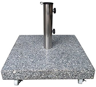 FRG Schirmständer 50kg eckig, Granit hellgrau, mit Rollen