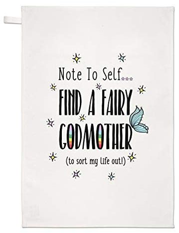 Gift Base Note to Self Find A Fee Godmother Geschirrtuch Spüllappen