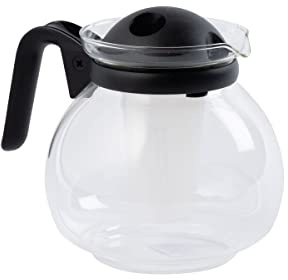 Fackelmann 2061050 Verseuse Théière Spécial Micro-Ondes, Verre, Plastique, Noir, 11 x 15 x 9,6 cm