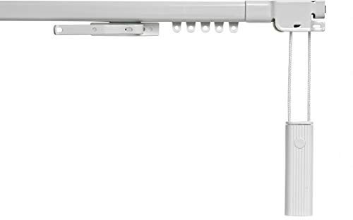 Rieles para cortinas de techo y pared. Riel extensible metálico resistente en color blanco ¡ideal para todo tipo de ventanas y puertas! Accionamiento a cordón | 210 a 390 cm