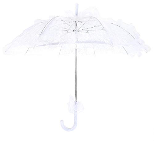 Hochzeits-Spitzenschirm, Brautschirm, elegant und stilvoll für Fotoautomaten-Requisiten (weiß)
