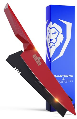 DALSTRONG Chef Knife - 8 - Shadow Black Series - Red Edition - Red Titanium Nitride Coated - High Carbon - 7CR17MOV-X Vacuum Treated Steel - Sheath - NSF Certified
