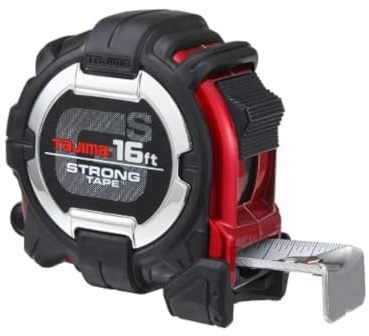 TAJIMA GS-Lock GS-C16BW Maßband, 4,9 m x 2,5 cm, mit passendem Clip und Haken