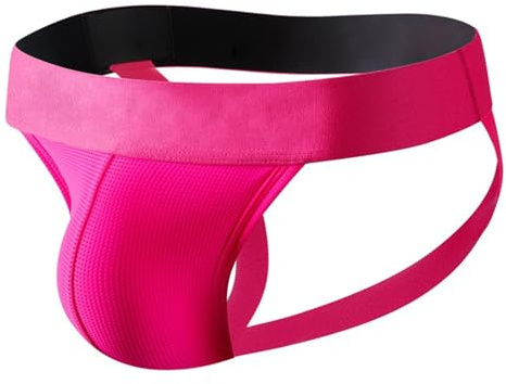 Faringoto Bóxer de Tirantes para Hombre Micro Mini Traje de Baño Bóxer Ropa Interior Suave, Rosa Roja, M