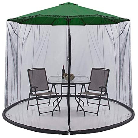 WHYUNM26 Regenschirmnetzabdeckung Sonnenschirm Moskitonetz Reißverschluss Kordelzug Baldachin Wassereinspritzung Fixiert Winddicht Außenterrasse Hof 300 * 230 cm,Black,300 * 230cm