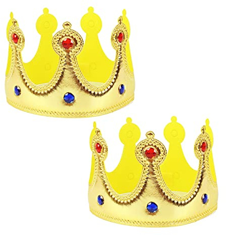 MIVAIUN 2 Stück Königskronen erwachsenes Kind Geburtstag Hüte Handgefertigte Königskrone König und Königin Kronen Prinzessin Tiara Fancy Dress Birthday Party Kostüm Zubehör Dekoration Requisiten