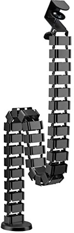 mywall Kabelführung HZ43L mit Einer Länge bis 1.347 mm, Kabelmanagement für Schreibtische mit Klemmenfixierung, Kabelschlauch-Kabelkanal Rund, 4-Fach Kanalsystem mit modularer Wirbelstruktur