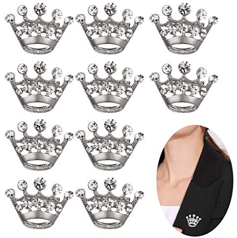 DECHOUS 12stücke Kronen-strass-brosche Anstecknadel Pack für Hochzeit und Party mit Strasssteinen Nadelverschluss