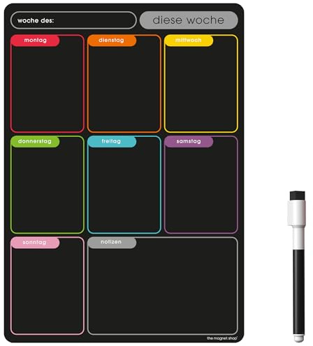 Der Magnet Shop Magnetischer Wochenplaners (30 x 21cm [A4], schwarz mehrfarbig drei)