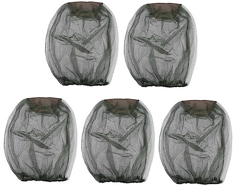 BESPORTBLE Filet Tête Anti-insectes 5 Pièces Vert, Protection Moustiques Col Élastique, Filet à Mailles Fines, Pêche, Randonnée Et Activités Plein Air