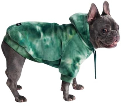 Spark Paws Hunde-Kapuzenpullover, Premium-Qualität, samtweich, überlegener Komfort und Passform, beruhigendes Fleece-Innenfutter, geeignet für alle Rassen, Green Skydye, Größe XL