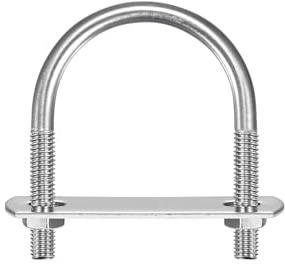 TA-VIGOR 3 sets M6 Round U-Bolts, 38mm Inner Width 58mm Length Steel U-Bolts with Nut, Plate, Washer for Attaching Piping Conduit Cable Tube Brackets Boat Trailer