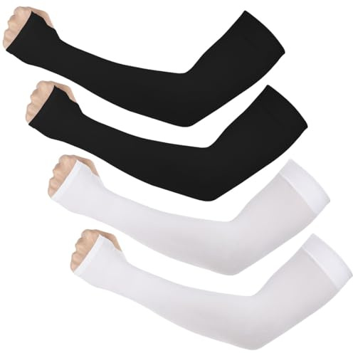 IBXWMNG 2 Paar Unisex-Ärmlinge, UPF 50+, atmungsaktive Armstulpen für Sport im Freien Radsport, Wandern, Laufen, Golf, Basketball, Fahren，Mit Kühlungseffekt