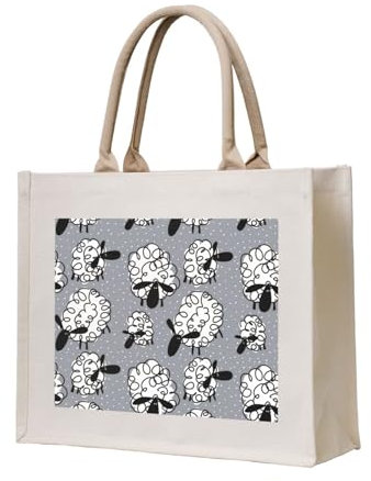 YWSOTRE Lustige Schafe, Tragetasche Canvas-Tasche Einkaufshandtasche Einkaufstüten, Mehrzweck-Schultertaschen