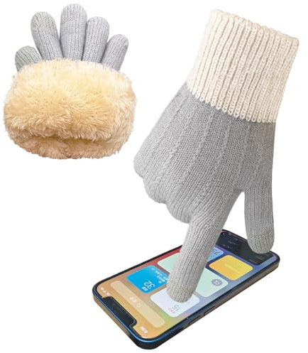 lifwimner Winter Handschuhe Damen Touchscreen Warme Fleece Strickhandschuhe Thermo Winterhandschuhe für Outdoor Laufen Radfahren Freizeit Geschenke