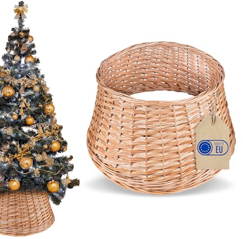 Creative Home Weihnachtsbaum Rock Weide | Kragen Korb Ø 52cm x H 27cm | Deko Christbaumdecke Christbaumständer Abdeckung Tannenbaum Umrandung für Weihnachtsbaumständer Fuss Verkleidung Weihnachtsdeko