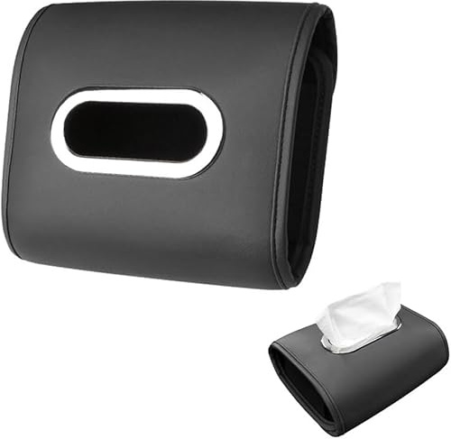 FDEETY Boîte à Mouchoirs Automobile Élégante Rangement Voiture Accessoire Intérieur Support Papier Pratique Organisateur Véhicule Cuir Synthétique