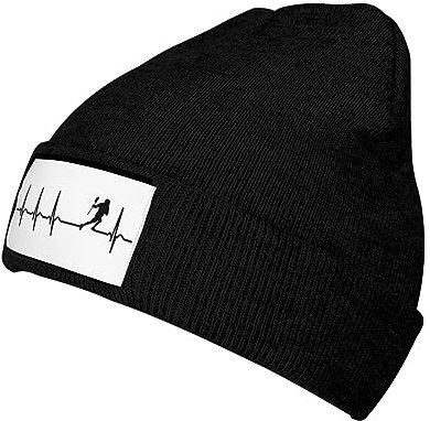 Lacrosse Gifts Damen-Wintermütze, Strickmütze, weich, warm, für Herren, warme Mützen, Strickmütze, Slouchy Cap, Schwarz , Einheitsgröße