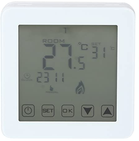 Termostato Pila Abs Termostato Calefaccion Programable 2 Cables Pantalla LCD Programable De Pared Termostato De Calefacción Eléctrica Digital Controlador De Temperatura Ambiente