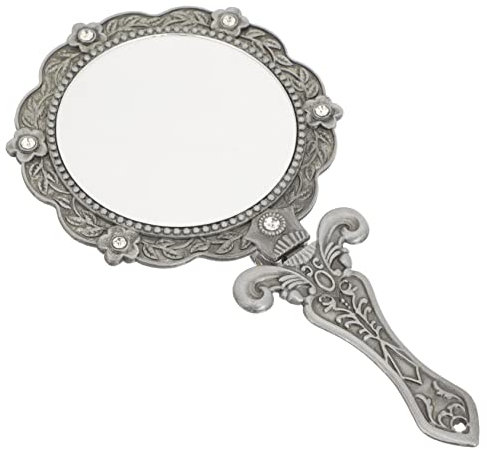 TOVINANNA Vintage Klappbarer Handspiegel Damen Retro Schminkspiegel Tragbar Makeup Spiegel Mit DIY-Back Zum Selbstgestalten Frauen Und Freundinnen