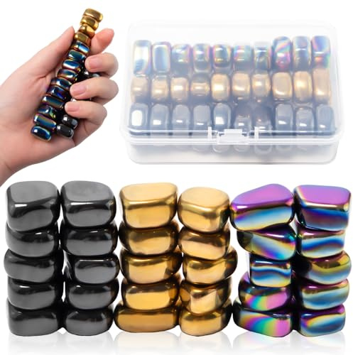 Bofanze 30 pezzi Pietre Irregolari Magneti Multicolore, Pietre Magnetiche Irregolari, Gioco di Scacchi Magnetici, per Riunioni di Famiglia, Campeggio, Ufficio