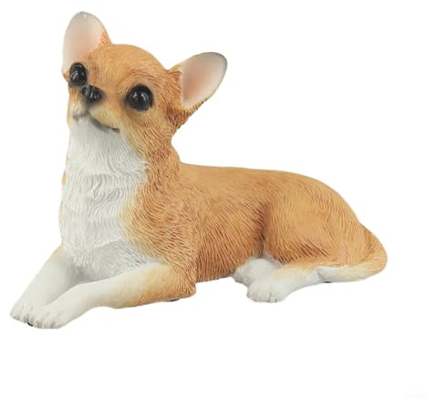 Bebykilemi Sitting Chihuahua Statue For Garden Use, Chihuahua Ornaments, for Gardens Weather Resistant Home Decoration(Khaki)