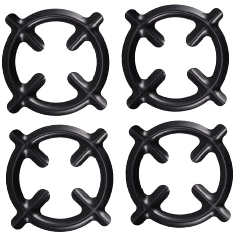 Supports de Brûleurs à Gaz Ronds 4 Pièces en Fer Noir | Finition Soignée, Surface Lisse sans Bavures, Structure Spéciale, Lot de 4