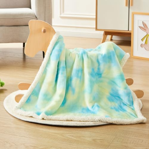 JZLPIN Manta para Bebe 75x100cm Mantas Recien Nacido Mantita Bebes Super Suave Sherpa Reversible Mantas receptoras para Cuna Cochecito Verde