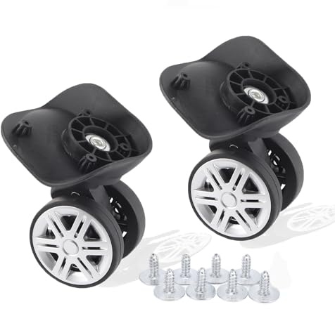 Majatou 1 Pair Draw bar Box Wheel, Luggage Suitcase Wheels, Outdoor Mutes Double Row Large Casters, Luggage Wheel, Spare Part Wheel Replacement Luggage Suitcase Wheels Suitcase Accessory