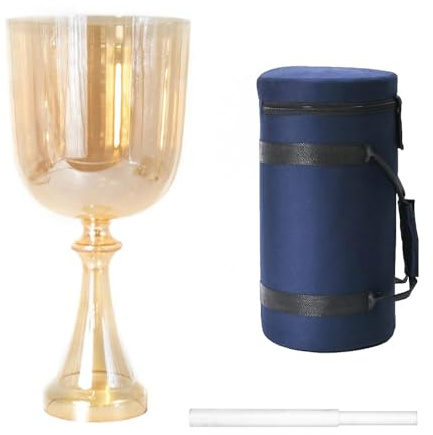 Calice En Cristal Transparent Portatif, Bol Chantant De 7 Pouces 432 Hz, Accessoire De Méditation, Soulage La Fatigue, L'anxiété, Avec Étui De Transport, Percuteur En Acrylique(E Note)