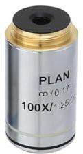 Lente objetivo de microscopio profesional 4X 20X Diseño acromático con revestimiento antirreflectante compatible con rosca RMS de 20 2 mm (100X)