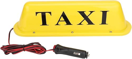 CYTGOUPER Taxi Schild für Auto mit LED-Beleuchtung, Wasserdicht Taxi LED Taxilicht 5W, Magnetschild Auto aus PVC, DC 12V Taxi-Schild für alle Fahrzeugtypen, gelbes Gehäuse mit weißem Licht