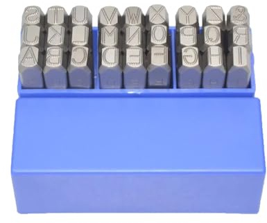 CYHTYM Schlagzahlen 27 Sets von Metallstempelwerkzeugen mit Buchstabensymbolmustern, für Schnitzen von Leder, Schmuck, Kunststoff, Holz(5mm)