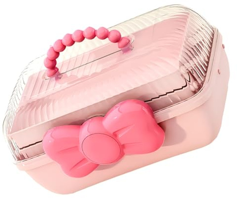 SAFIGLE Caja De Almacenamiento Para Accesorios Para El Cabello De Niñas Organizador De Lazos Y Coleteros Caja De Joyas Portátil Para Viajes Y Uso Diario Con Decoración De Lazo