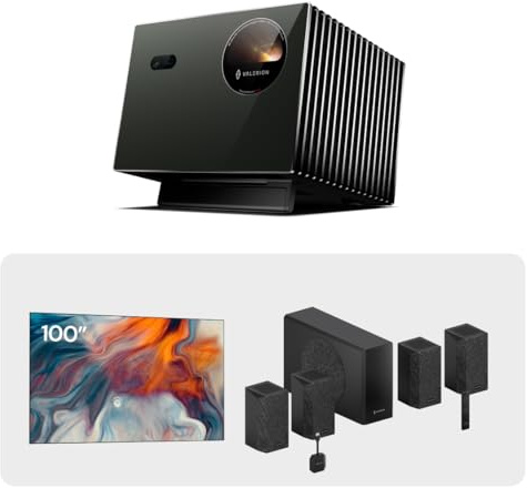 Valerion 360° Dolby Atmos Heimkino Bundle – VisionMaster Pro2 4K Triple Laser Projektor mit 100 Rahmenleinwand & ThunderBeat 4.1.2 Soundsystem