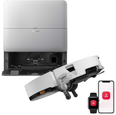 roborock Saros 20 Sonic Saugroboter mit Wischfunktion, VibraRise 5.0 Wischsystem, AdaptiLift Chassis 3.0, 36,000 Pa Saugkraft, ultraflach Design, FlexiArm Technologie, brandneues RockDock, Weiß
