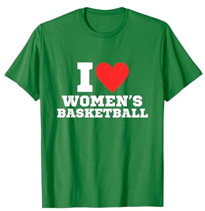Amo Il Basket Femminile | y2k | Sport Femminile | Cuore Rosso Maglietta, Uomo, Verde Mela, 3XL