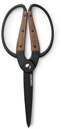 Barebones Garden Scissors - Walnut Scissors - Garden Supplies and Indoor Plant Accessories - Plant Shears with Wide Handles - Comfortable Fit Hand Pruners (Large)