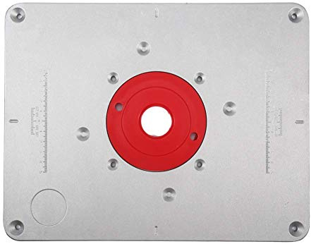 Plaque d'insertion de table de routeur, Fydun alliage d'aluminium de 300 mm x 235 mm x 9,5 mm Plaque d'insertion de table de routeur de bricolage et anneau d'insertion
