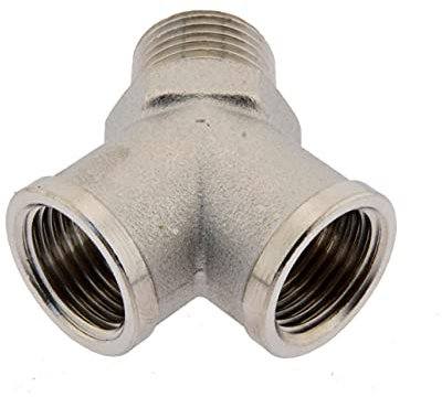 Y-Verteiler Y-Fitting 1x R 3/8 (AG) | 2 x G 3/8 (IG), Messing vernickelt, 16 PN