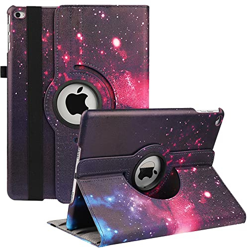 Hülle für iPad 9.7 5./6. Generation (2017/2018), iPad Air 2, iPad Air - 360 Grad verstellbare Schutzhülle mit Auto Schlaf/Aufwach (Moon Starry Sky)