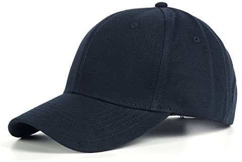 Zylioo XXL strukturerad baseballkeps för stora heads, stor hög krona löpningskeps, överdimensionerade sol-sporthattar, Marinblå (marinblå) – 6 paneler, XXL