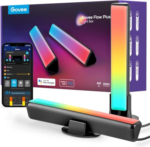 Govee Lampe LED TV, Barres RGBICWW WiFi avec Alexa et Google Assistant | Light Bars avec Modes Scène et Modes Musique, Déco pour Jeu, Photos, PC, Télévision, Pièce