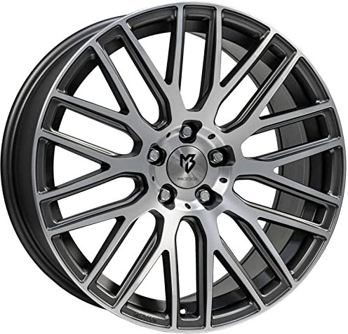 MB Design Felge KV4 7.5Jx18 ET35 5x112 Mattgrau poliert kompatibel mit VW Arteon Beetle T4 Caddy EOS Golf Jetta Passat Phaeton Scirocco