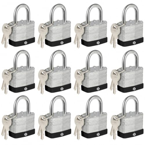 HOX Locks Vorhängeschlösser mit gleichschließendem Schlüssel mit 3 cm Bügel, 2,5–1,4 cm breiter Körper, Edelstahl-Bügel-Vorhängeschloss, Messingzylinder – für Haspenriegel, Schuppen, Zäune